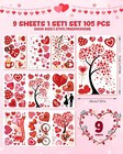 Jmhachy Valentines Day Window Clings - 9 Sheets 105 Pcs Reusable Happy Valent   