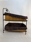Longaberger 2-tier Wrought Iron Organizer Stand Baskets  Cloth Insert  Protector