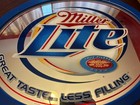 2004 Miller Light Bar Sign Mirror Blue Frame Vintage Beer Decor