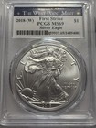 Pcgs Ms69 First Strike West Point Mint  Silver Eagle 2018- w   1 Us Coin  c3