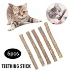 5pc Catnip Cat Sticks Dried Natural Matatabi Silvervine Teeth Cleaning Toys M0e6