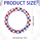 50pcs 4th Of July Plates 10  Buffalo Plaid Checkered Patriotic Party Plates Disp