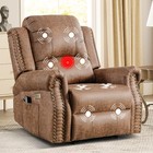 Ebello Power Recliner Chair With Massage And Heat  Faux Leather Electric Chair