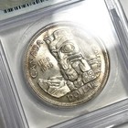 1958 Canada  1 Dollar Silver Icg Ms63   British Colombia Totem  800 Silver Toned