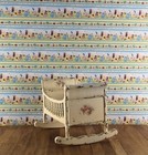 Dollhouse Miniature Blue Beatrix Potter Peter Rabbit Wallpaper 1 12 Nursery 