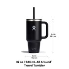 Hydroflask All Around 32 Oz Black Stainless Steel Travel Tumbler With Straw Lid