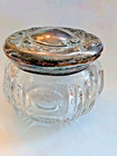Vintage Heisey Dresser Jar Silverplate Glass Vanity Antique Art Nouveau