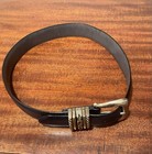 Vintage 1995 Brighton Black Leather Belt Size S Gold Tone Hardware Made Usa 32   