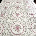 Vintage Cotton Handmade Hand Stitched Embroidered W Floral Motif Quilt 84   x98   