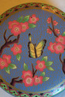 Daher Tin Made In England 5 1 4  Round Asian Themed Cherry Blossoms Butterfly