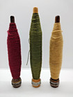 Wooden Spool Lot Bobbin Vintage Antique Mixed Some Thread Rustic Primitive Decor