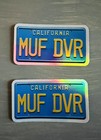 Cheech N Chong Muff Dvr License Plate Holographic Sticker 1 25in  X 2 25in 2pcs