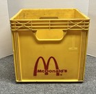 Vintage Mcdonald s Milk Crate Plastic Yellow 1960s Original