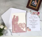 50 100pcs Wedding Birthday Glitter Invitations Card Laser Cut Party Romantic
