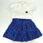 Girls Vintage 2-piece Shirt   Skirt  Set Apples Union Made Size 12 Cottage-core