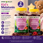 2pack Spring Valley Kids Melatonin Gummies 1 Mg 60 Count Raspberry Sleep Support