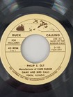 Vintage 1951 Duck Calling 45rpm Record - Philip Olt - Pekin  Il