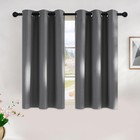 Grey Kitchen Blackout Short Curtain Panels For Bedroom  45 Inch Long Thermal    