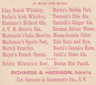 San Francisco Schlitz Beer Cantrell Ginger Ale Liquor Holiday Supply Trade Card