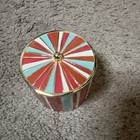 Carnival Tent Colorful Enamel   Gold Magnetic Lid Jewelry Trinket 2 Pc Set Nwob