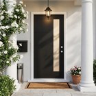 36x80 Black Fiberglass Entry Door W frosted Glass  Lh Inswing  4-9 16vinyl Frame