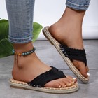New Canvas Flip Flops Summer Thong Sandals Comfortable Fashion Flat Shoes For Wo