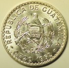 Mw28446 Guatemala  Silver 50 Centavos 1962  Whitenun Orchid  Km 264  Unc