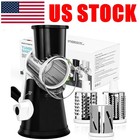 Black Rotary Cheese Grater Manual Vege Food Slicer W handle   Suction Base Gift
