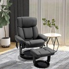 Pu Leather Massage Recliner Chair With Ottoman 10 Point Vibration Swivel