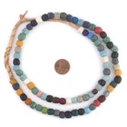 Mixed Opaque Recycled Glass Beads 9mm Ghana African Sea Glass Multicolor