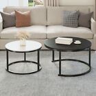 Set Of 2 Round Nesting Coffee Tables Modern Side End Table For Home Living Room