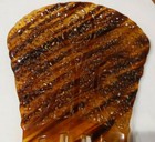 Vintage Hair Comb Faux Tortoise Shell Celluloid Peineta  Fleur De Lis   Filigree
