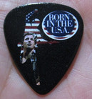 Bruce Springsteen Collectors Guitar Pick - Born In The Usa On Black - Nice 