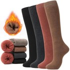 2   Women Winter Knit Warm Long Socks Thick Thermal Cotton Knee High Thicken Sock