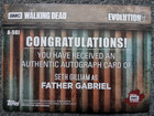 2017 Topps The Walking Dead Evolution Seth Gilliam As Father Gabriel Auto d 50