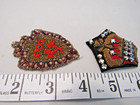 Lot Of 4 Vintage Jacket Patches Rhinestone Beaded Applique   Sew Hand Sewn