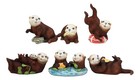Ebros Colorful Nautical Pacific Sea Otters Family Miniature Figurines Set Of 6