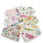 Girls Cotton Flannel Infant Bandana Snap Drool Bibs Double Sided Triangle Bibs