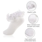 White Girls Ruffle Socks Gold Shimmering 8-10 Years Baby Girls White - 4 Pairs