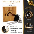 Personalized Whiskey Stone Gift Set - Custom Engraved Drink Stones Box  weddi   