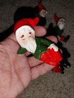 Vintage Mid Century Christmas Santa Elves Gnomes Chalkware Figurines Lot Japan