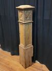 Restored Ornate Solid Oak Hand Carved Newel Post 46 1 2  X 8  Ga9706