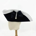 18th Century Britain Hat Men Black Cap Vintage Tricorne