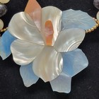 Vintage 1980s Lee Sands Mother Of Pearl Flower Beaded Statement Necklace