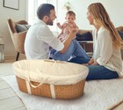 Woven Moses Changing Basket - Portable Baby Diaper Station With Pad  Liner  A   
