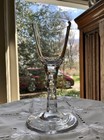 Georgian English Facet Cut Stem Wine Glass C  1780-1800