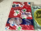 3 Pc Vintage Flower Power Tablecloths 60s Floral Plastic Nos Retro Mod   Pin Bag
