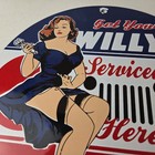 Vintage Jeep Vehicles Porcelain Sign - Gas Pump Sales Service Sign