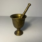 Antique Mini Brass Pharmacy Mortar And Pestle 1900 s