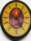 Vintage Stroh s Beer Lighted Clock Sign - Plastic Early Emblem